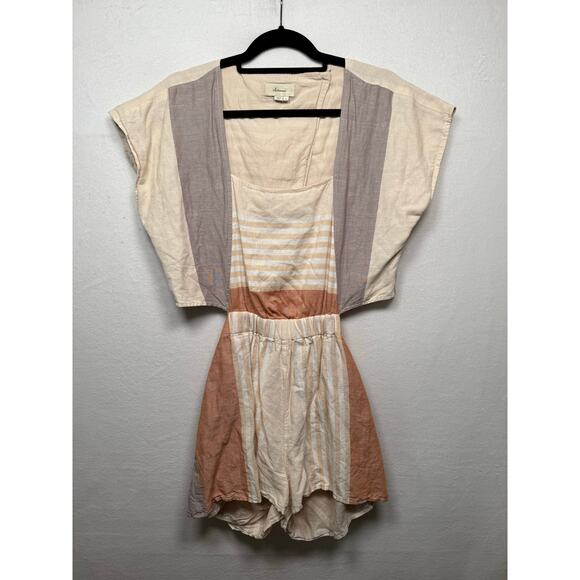Elevenses by Anthropology Linen Blend Romper, Size S - Picture 1 of 5